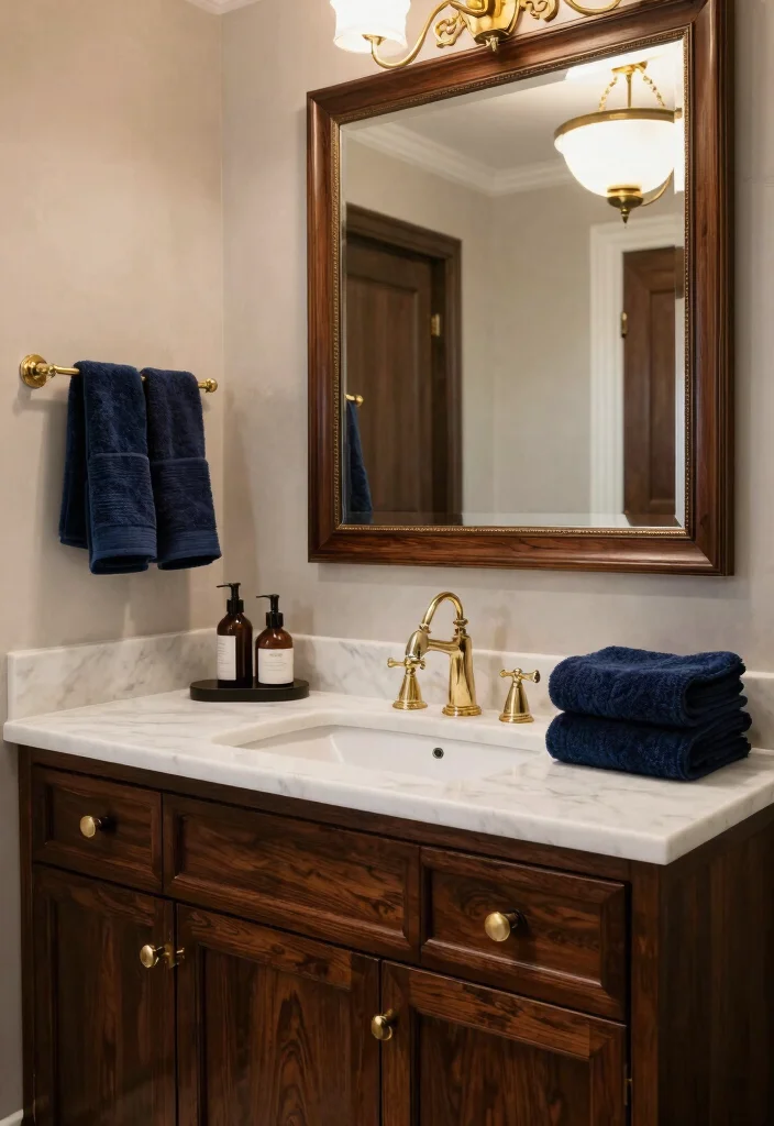 16 Wood Cabinet Bathroom Ideas With Natural Warmth - 6. Luxe Wood Finishes 1