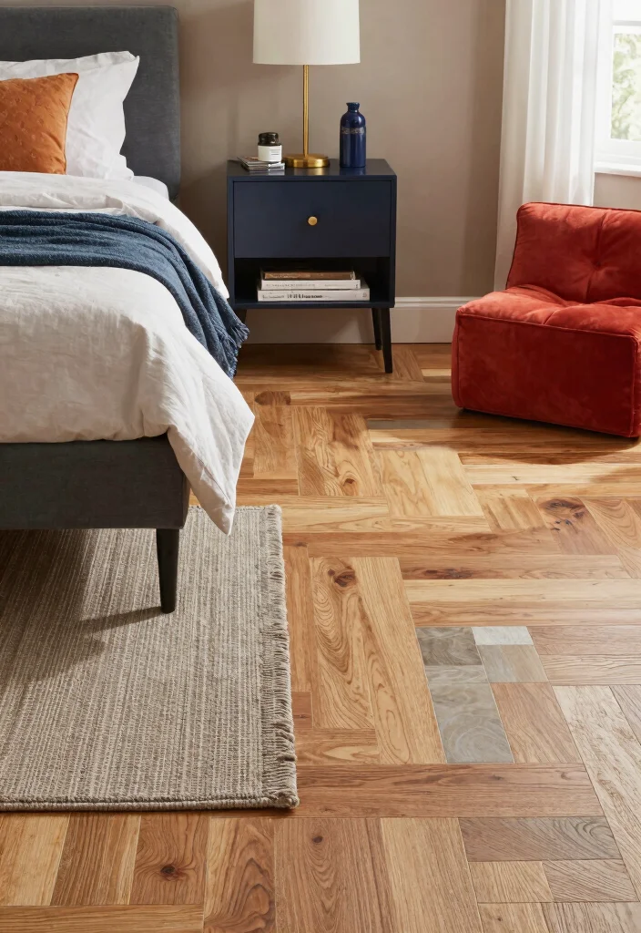 17 Bedroom Flooring Ideas Master Suite Elegant Choices - 10. Eclectic Mixed Materials 1