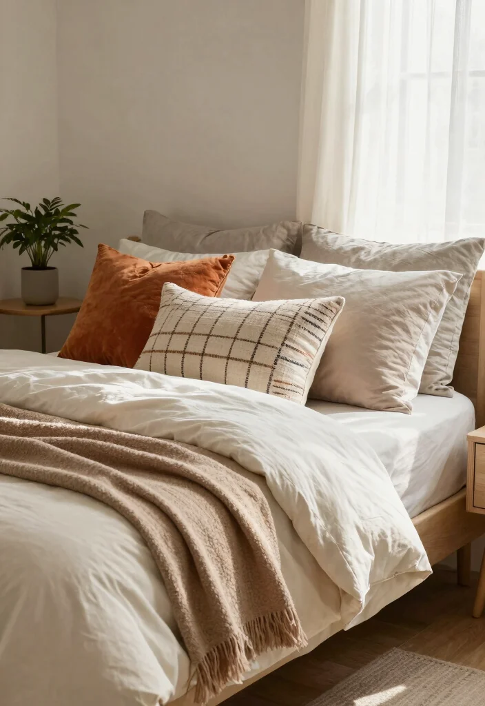 17 Bedroom With Living Room Ideas: Smart Open Layouts - 10. Cozy Bedding that Complements Decor 1