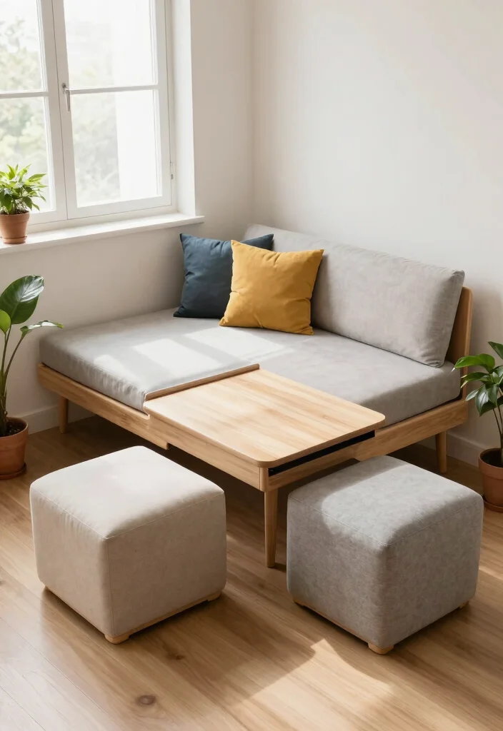 17 Bedroom With Living Room Ideas: Smart Open Layouts - 2. Smart Use of Multifunctional Furniture 1