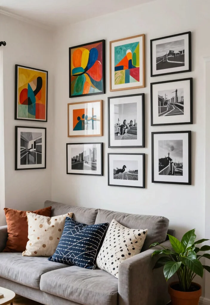 17 Bedroom With Living Room Ideas: Smart Open Layouts - 7. Wall Art for Personal Touch 1