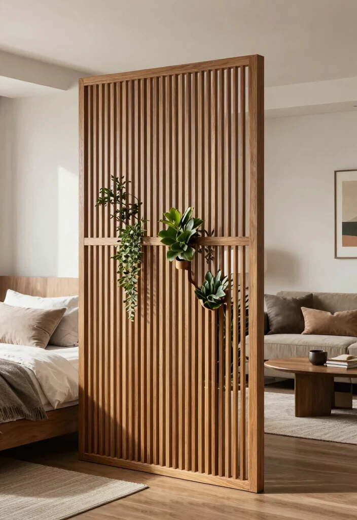 17 Bedroom With Living Room Ideas: Smart Open Layouts - 8. Elegant Room Dividers for Privacy 1