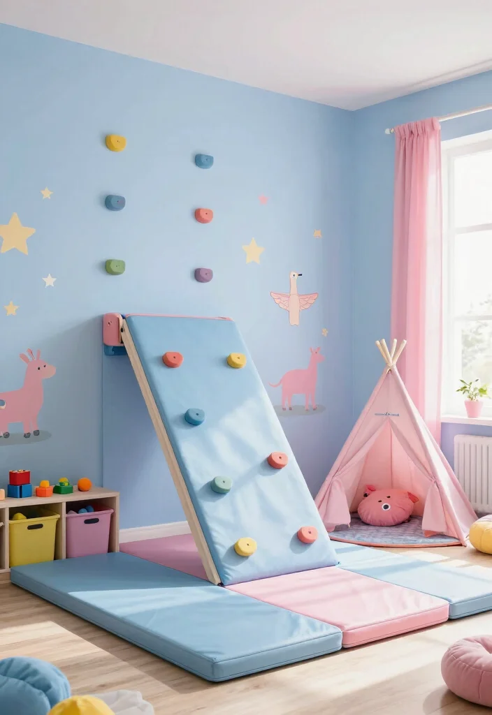 17 Blue and Pink Bedroom for Kids Ideas Fun Balanced Colors - 5. Interactive Play Areas 1