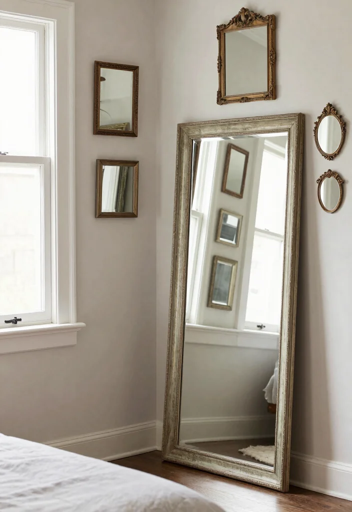 17 French Country Bedroom Decor Ideas: Rustic Elegant Charm - 15. Incorporating Vintage Mirrors 1