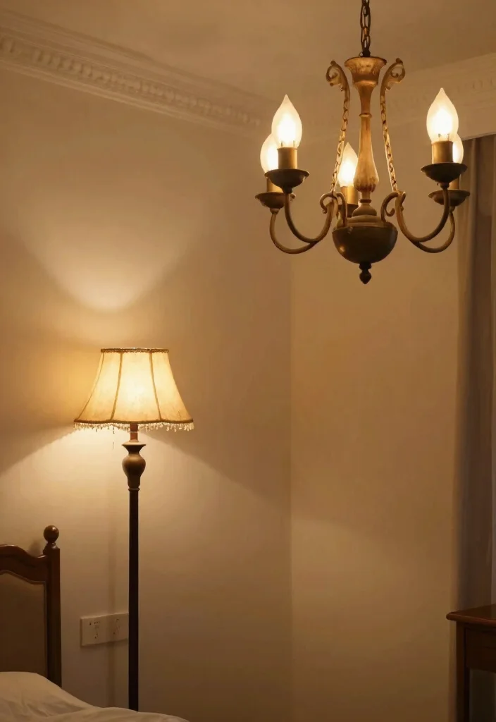 17 French Country Bedroom Decor Ideas: Rustic Elegant Charm - 17. Charm of Vintage Lighting 1