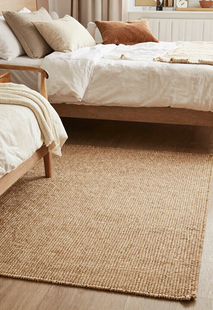 17 French Country Bedroom Decor Ideas: Rustic Elegant Charm - 7. Natural Fiber Rugs 1
