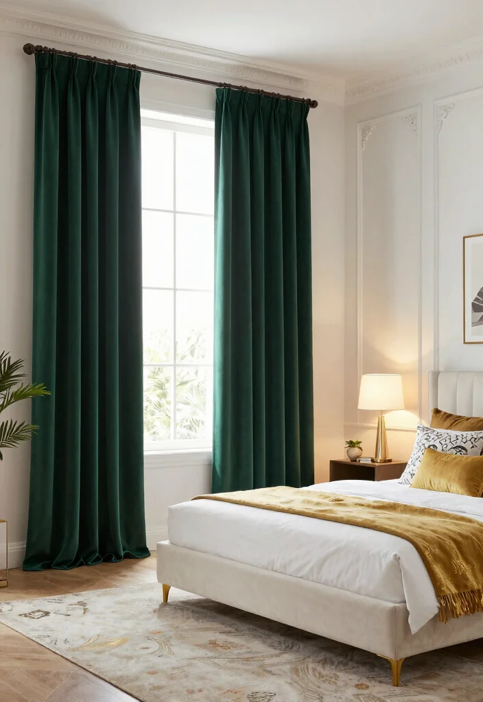 17 Full Wall Curtains Bedroom Ideas for Hotel-Like Elegance - 1. Luxe Velvet Curtains for a Touch of Opulence 1