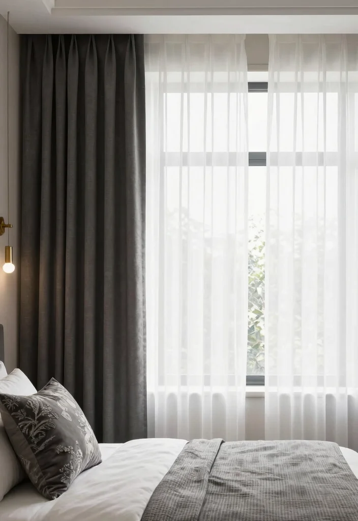 17 Full Wall Curtains Bedroom Ideas for Hotel-Like Elegance - 10. Elegant Layered Looks for Depth and Style 1