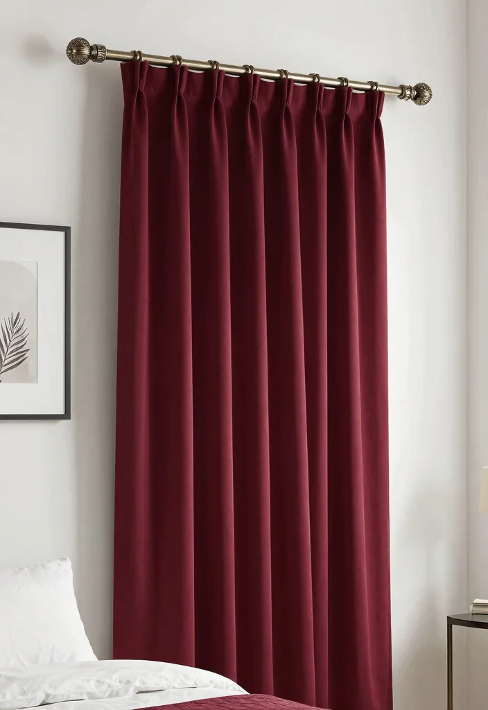 17 Full Wall Curtains Bedroom Ideas for Hotel-Like Elegance - 11. Statement Rods for Added Drama 1