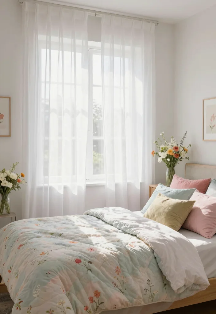 17 Full Wall Curtains Bedroom Ideas for Hotel-Like Elegance - 15. Seasonal Switch-Ups for Freshness 1