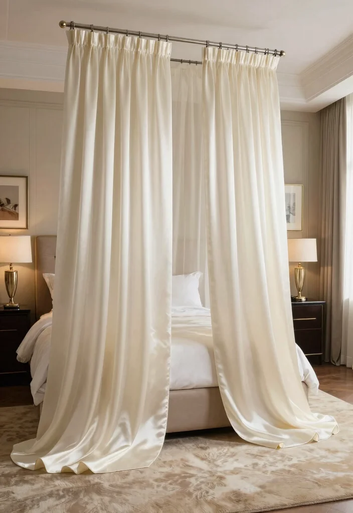 17 Full Wall Curtains Bedroom Ideas for Hotel-Like Elegance - 5. Timeless Drapery for Classic Appeal 1