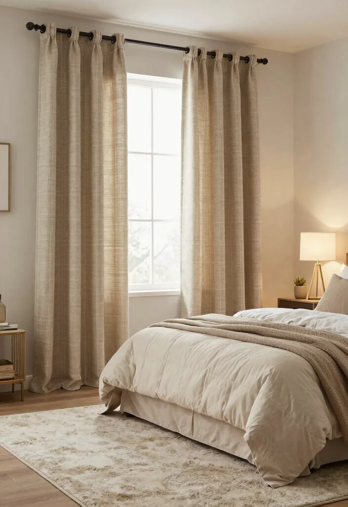 17 Full Wall Curtains Bedroom Ideas for Hotel-Like Elegance - 8. Cozy Flannel Curtains for Warmth 1