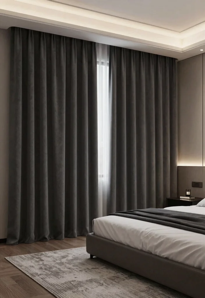 17 Full Wall Curtains Bedroom Ideas for Hotel-Like Elegance - 9. Chic Blackout Curtains for Ultimate Privacy 1