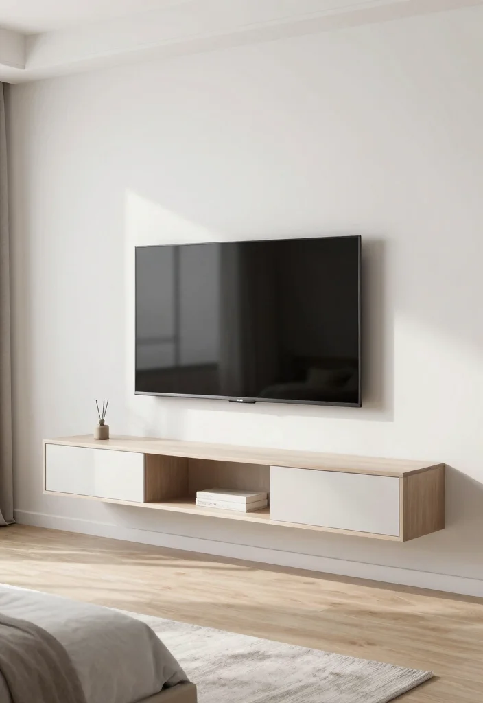 17 Modern TV Wall Units Bedroom Ideas: Sleek Media Focus - 15. Floating Consoles 1