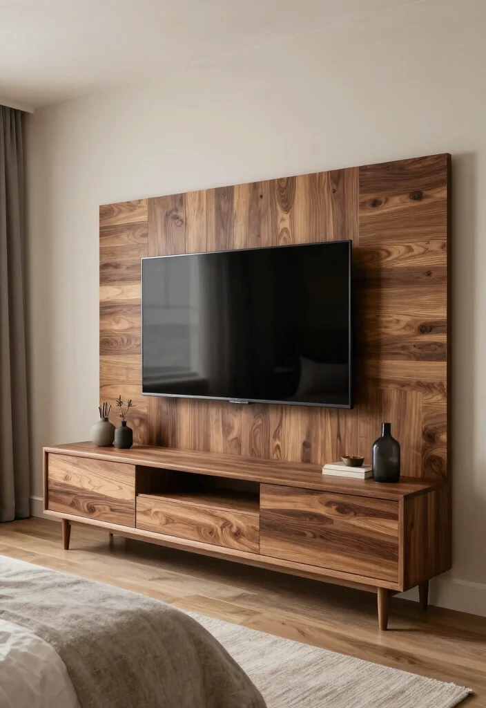 17 Modern TV Wall Units Bedroom Ideas: Sleek Media Focus - 17. Eco-Luxury Designs 1