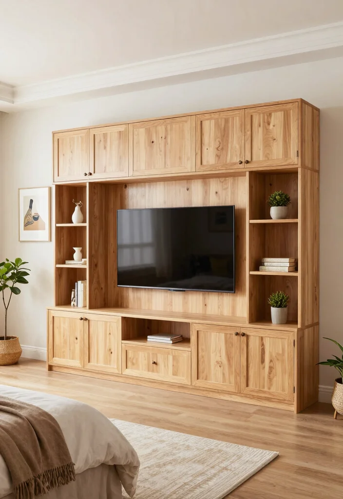 17 Modern TV Wall Units Bedroom Ideas: Sleek Media Focus - 6. The Built-In Look 1
