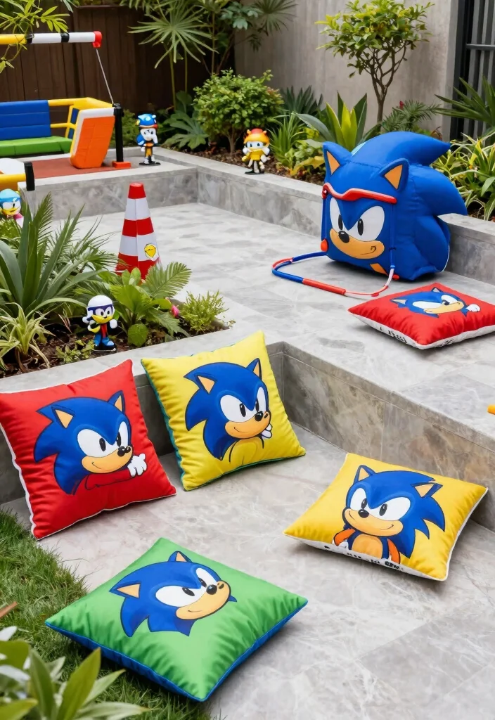 17 Sonic Bedroom Ideas to Create an Epic Gaming Retreat for Kids - 14. Sonic-Inspired Outdoor Adventure Decor 1