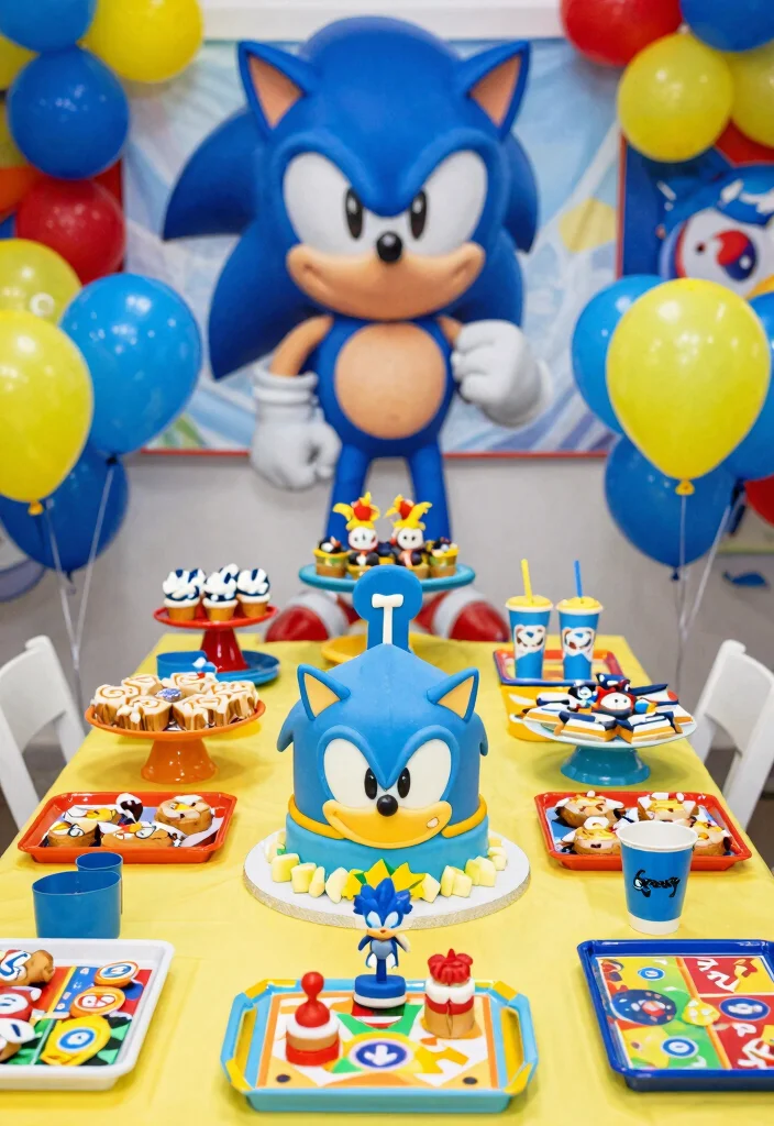 17 Sonic Bedroom Ideas to Create an Epic Gaming Retreat for Kids - 16. Sonic Themed Birthday Party Elements 1
