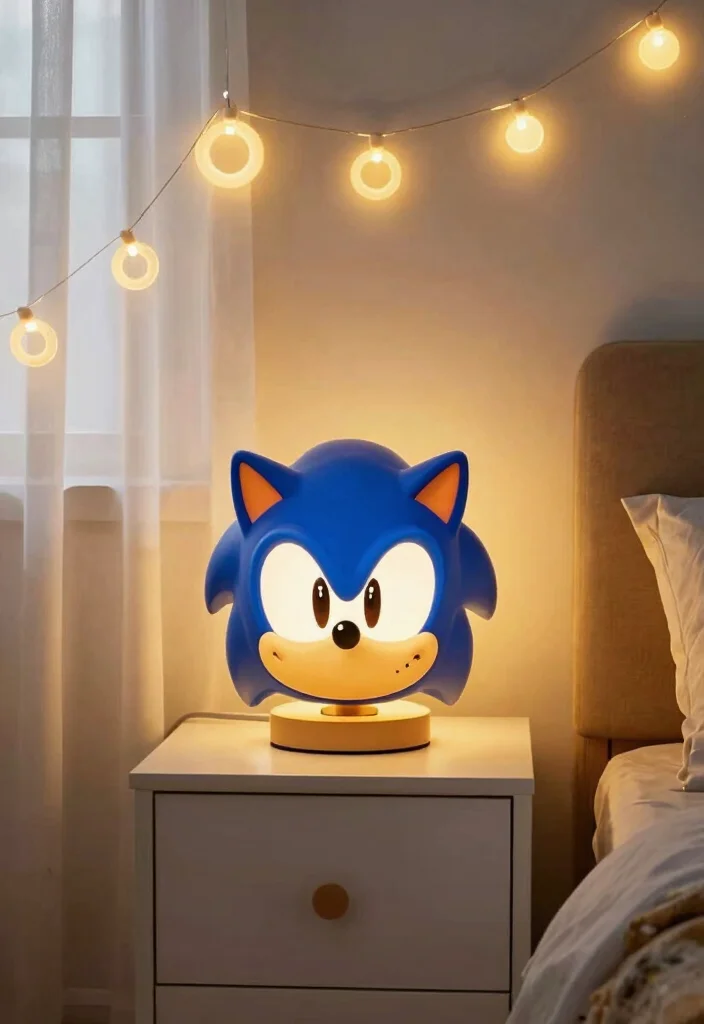 17 Sonic Bedroom Ideas to Create an Epic Gaming Retreat for Kids - 7. Sonic's Speedy Light Fixtures 1