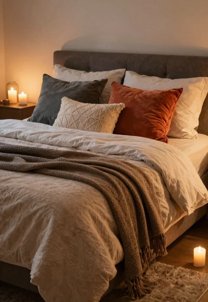 18 Bedroom Decoration for Wedding Night Ideas with a Romantic and Elegant Touch - 11. Plush Throws and Pillows 1