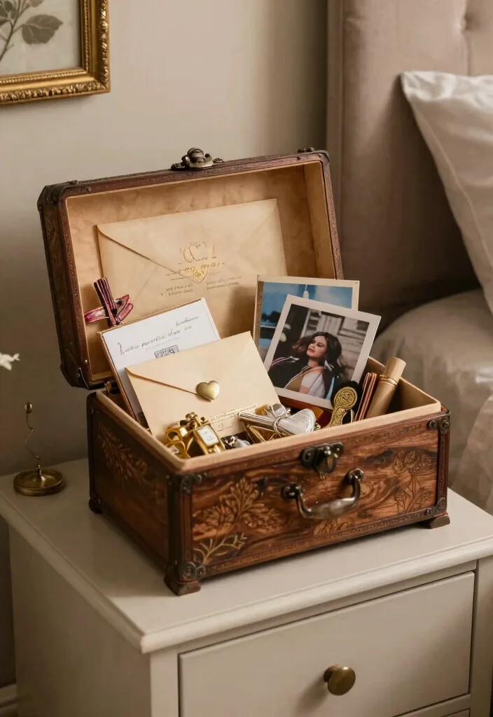 18 Bedroom Decoration for Wedding Night Ideas with a Romantic and Elegant Touch - 18. Thoughtful Keepsakes 1