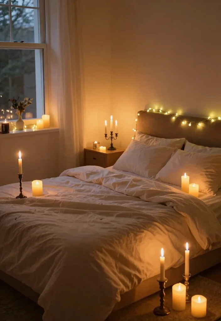 18 Bedroom Decoration for Wedding Night Ideas with a Romantic and Elegant Touch - 3. Romantic Lighting 1
