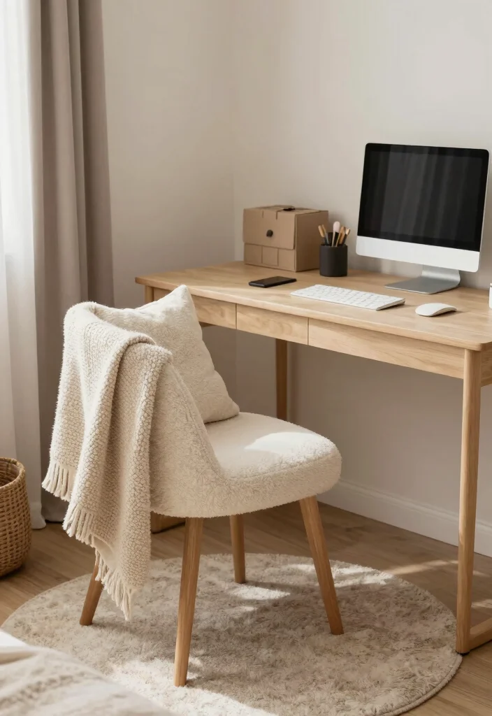18 Bedroom Ideas With Study Table: Smart Functional Layouts - 10. Cozy Textiles for Comfort 1
