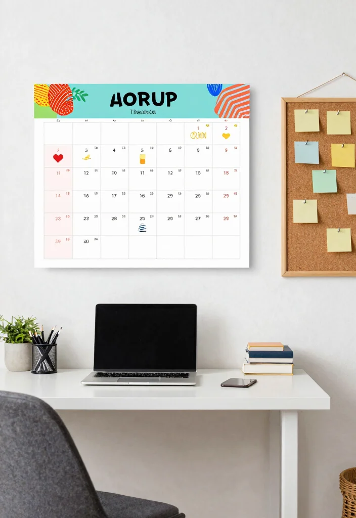 18 Bedroom Ideas With Study Table: Smart Functional Layouts - 14. Personalized Wall Calendar or Planner 1