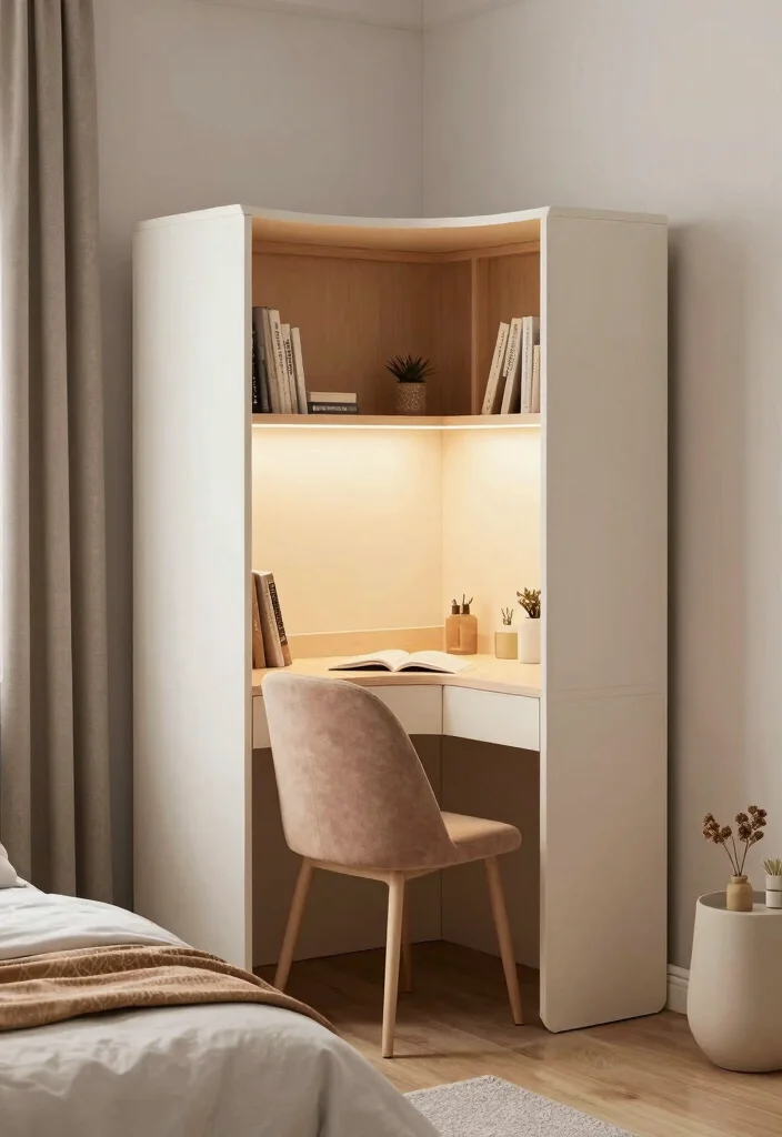 18 Bedroom Ideas With Study Table: Smart Functional Layouts - 6. Compact Study Pod 1