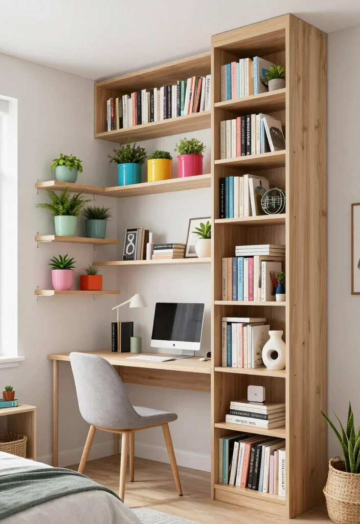 18 Bedroom Ideas With Study Table: Smart Functional Layouts - 8. Vertical Storage Solutions 1
