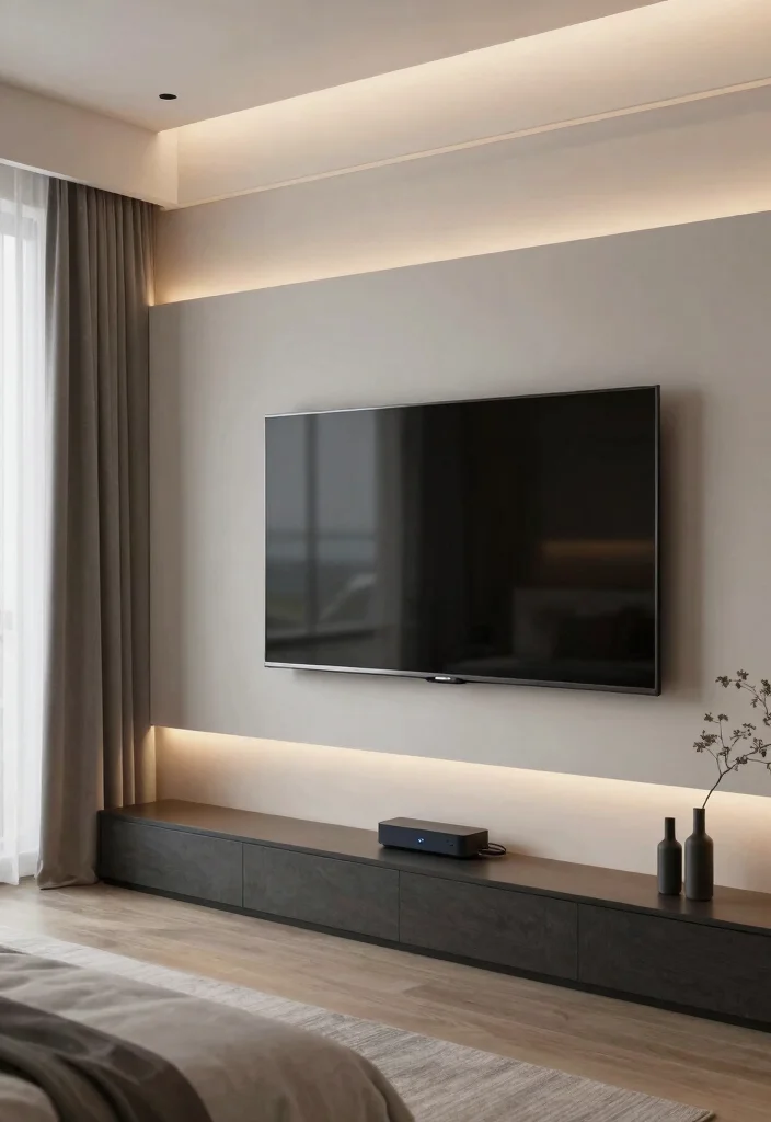 18 Bedroom Media Wall Ideas for Modern Functional Design - 11. Smart Home Integration 1
