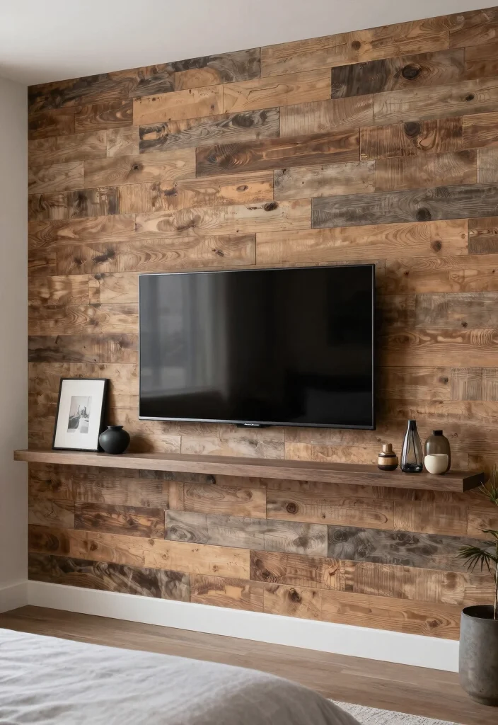 18 Bedroom Media Wall Ideas for Modern Functional Design - 3. Textured Accent Wall 1