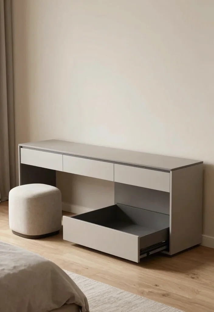 18 Bedroom Media Wall Ideas for Modern Functional Design - 6. Multi-Functional Furniture 1