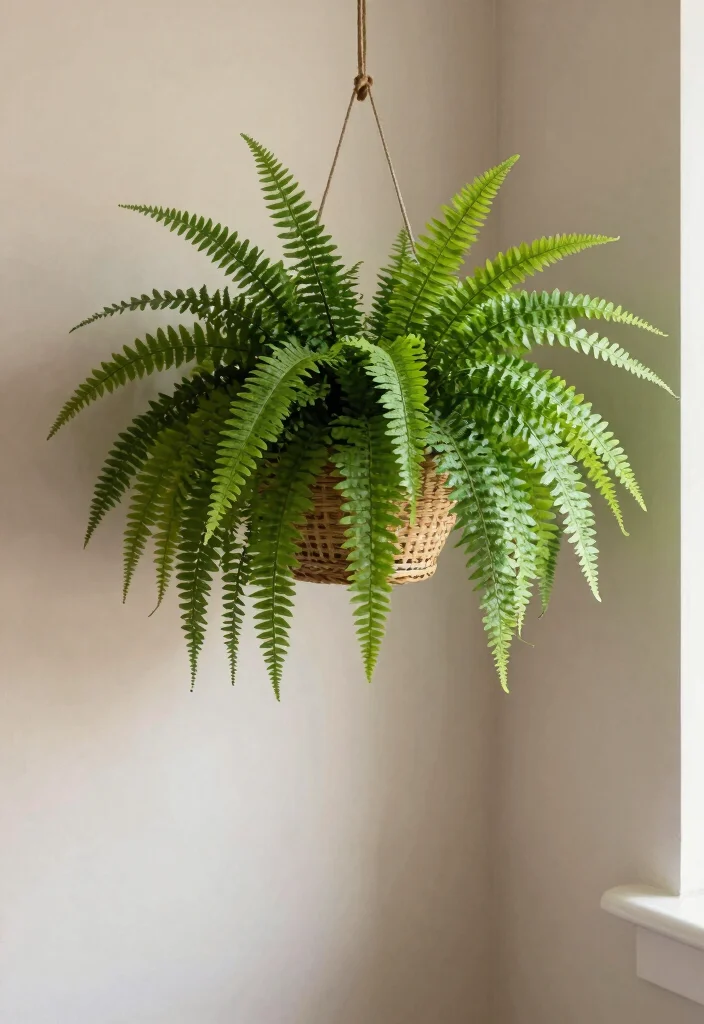 18 Bedroom Plants Decor Ideas for a Fresh, Calm Atmosphere - 13. Boston Fern for Texture 1