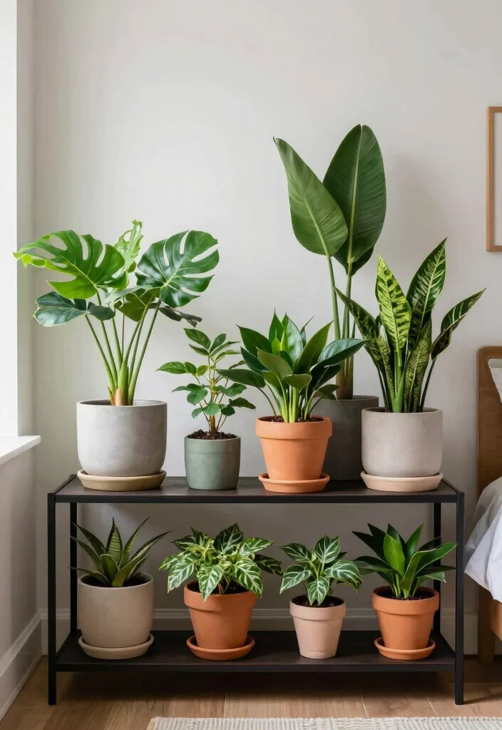 18 Bedroom Plants Decor Ideas for a Fresh, Calm Atmosphere - 18. Grouping Plants for Impact 1