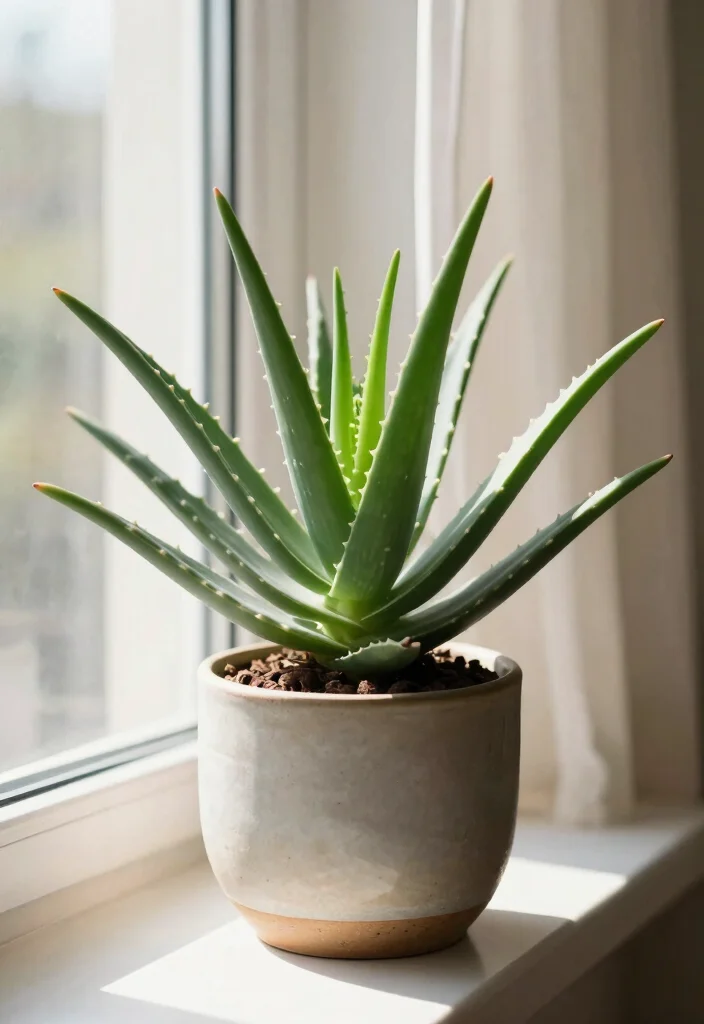 18 Bedroom Plants Decor Ideas for a Fresh, Calm Atmosphere - 8. Aloe Vera for a Touch of Green 1