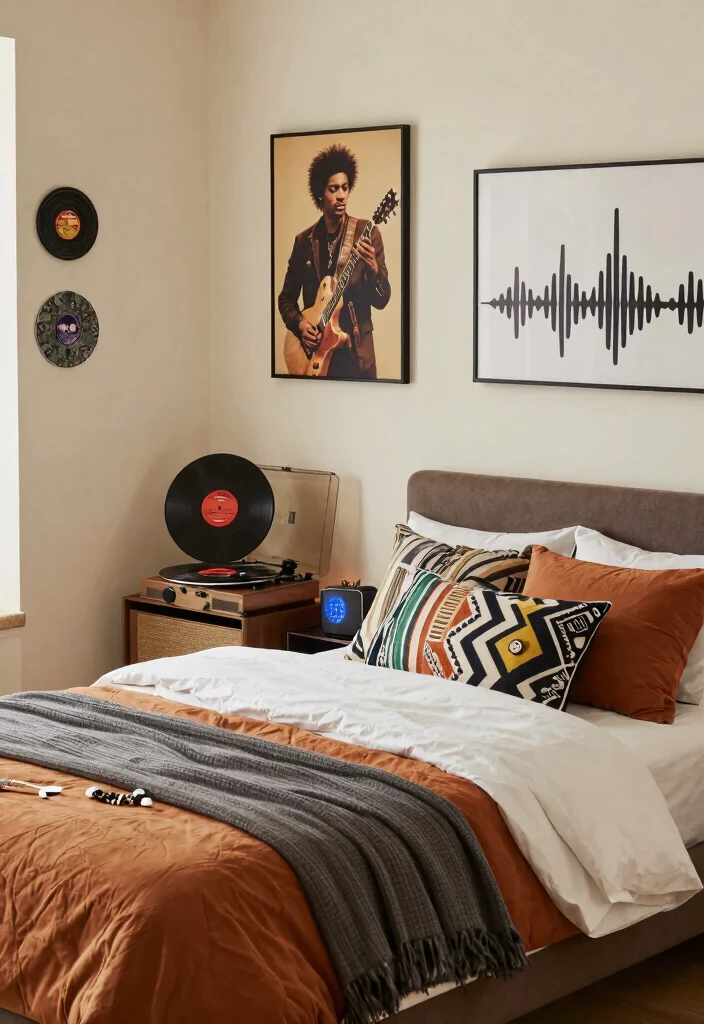 18 Big Boys Bedroom Ideas Cool Age Appropriate Style - 11. Vintage Music Vibes 1