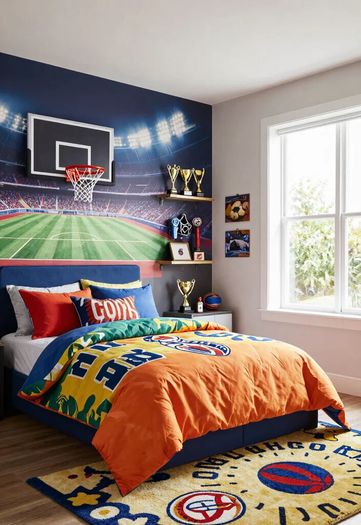 18 Big Boys Bedroom Ideas Cool Age Appropriate Style - 2. Sports Fanatic Paradise 1
