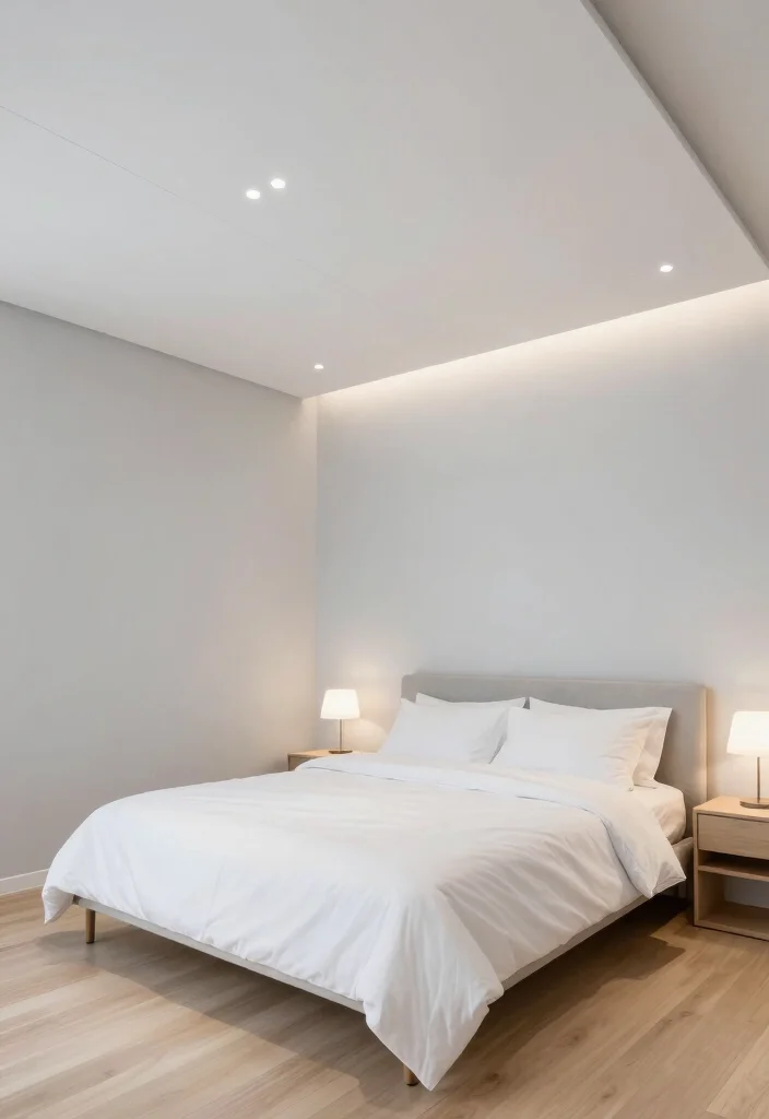 18 Ceiling Design Modern Bedroom Ideas: Sleek Architectural Style - 1. Sleek White Panels for a Clean Look 1