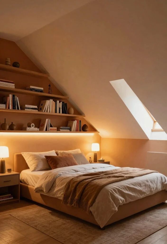 18 Ceiling Design Modern Bedroom Ideas: Sleek Architectural Style - 11. Sloped Ceilings for Cozy Charm 1
