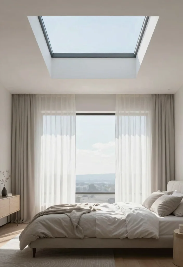 18 Ceiling Design Modern Bedroom Ideas: Sleek Architectural Style - 17. Skylights for Natural Light and Views 1