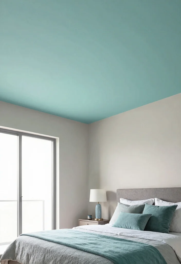 18 Ceiling Design Modern Bedroom Ideas: Sleek Architectural Style - 5. Painted Ceilings for a Touch of Color 1