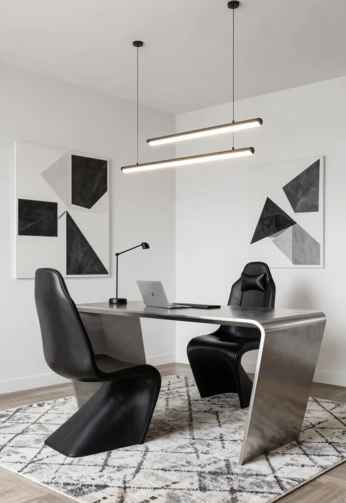 18 Gaming Bedroom Ideas for Men: Immersive Cool Setups - 13. Clean Lines and Geometric Shapes 1