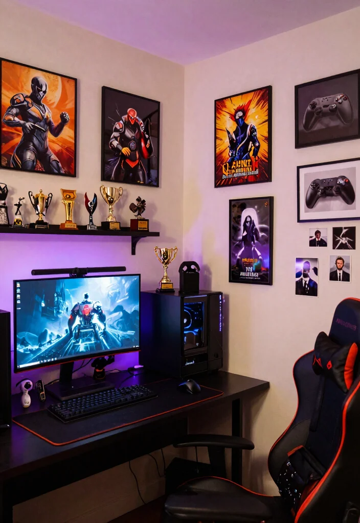 18 Gaming Bedroom Ideas for Men: Immersive Cool Setups - 14. Personalized Space 1