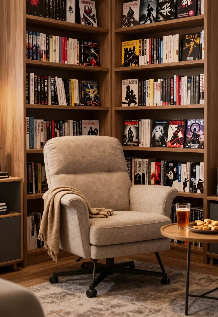18 Gaming Bedroom Ideas for Men: Immersive Cool Setups - 17. Cozy Reading Nook 1