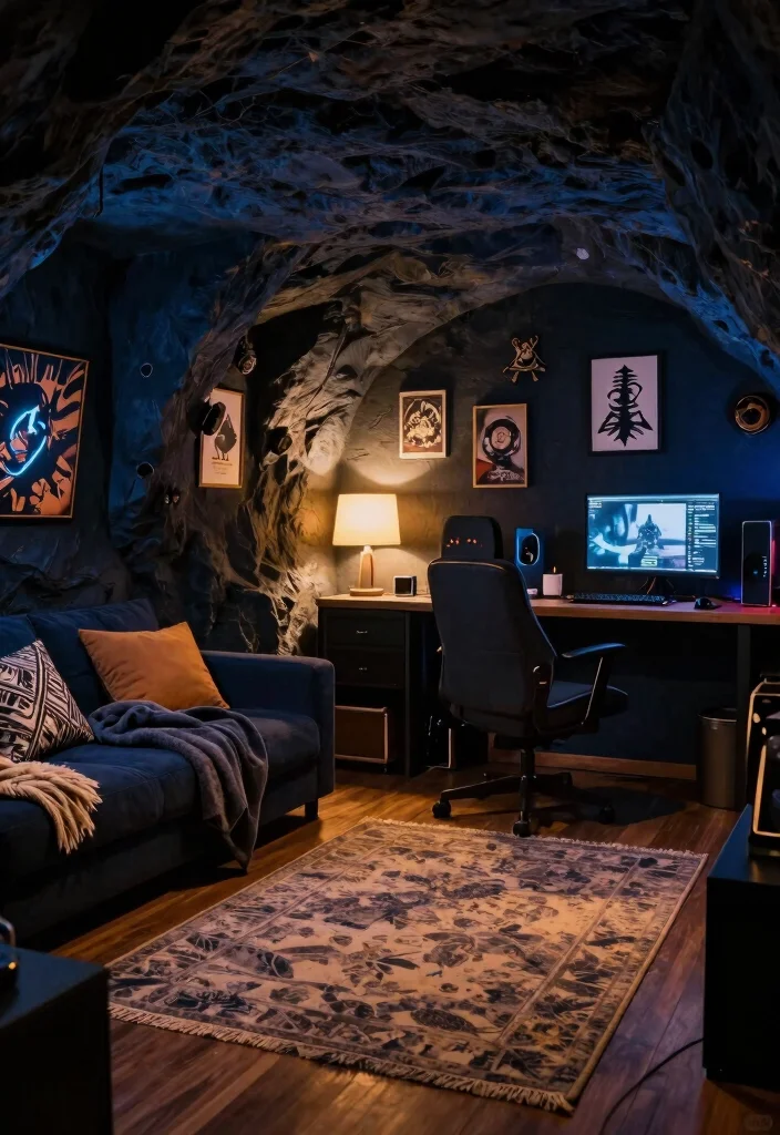 18 Gaming Bedroom Ideas for Men: Immersive Cool Setups - 8. Cozy Cave 1