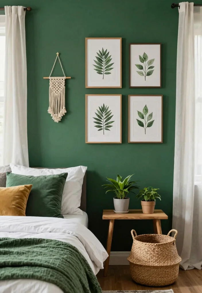 18 Green Bedroom Decor Ideas Fresh Natural Calm - 1. Deep Green Accent Walls 1