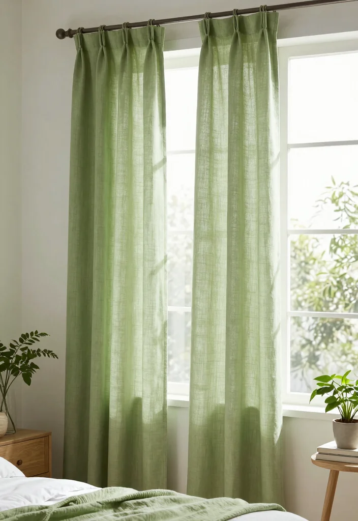 18 Green Bedroom Decor Ideas Fresh Natural Calm - 11. Green Window Treatments 1