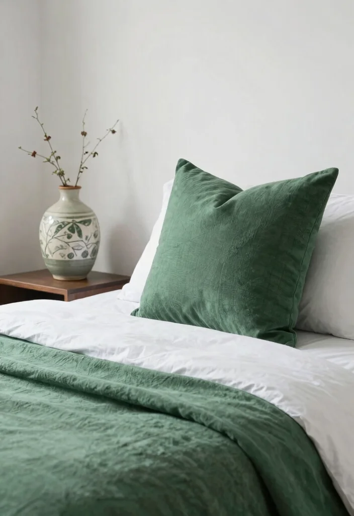 18 Green Bedroom Decor Ideas Fresh Natural Calm - 17. Green Accessories 1