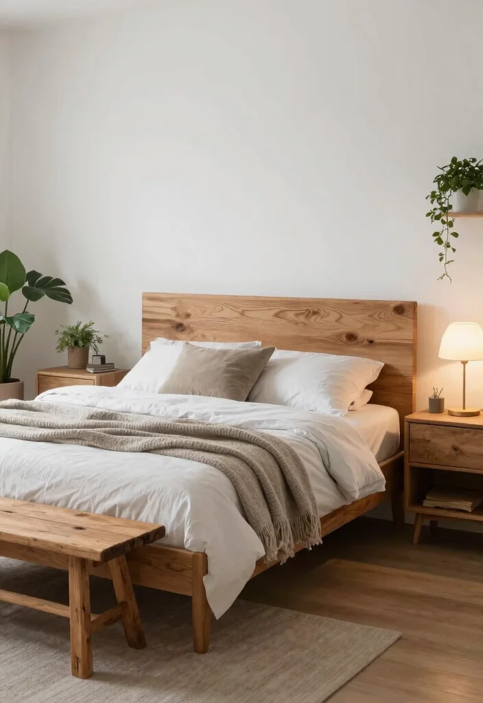 18 Green Bedroom Decor Ideas Fresh Natural Calm - 2. Natural Wood Furniture 1